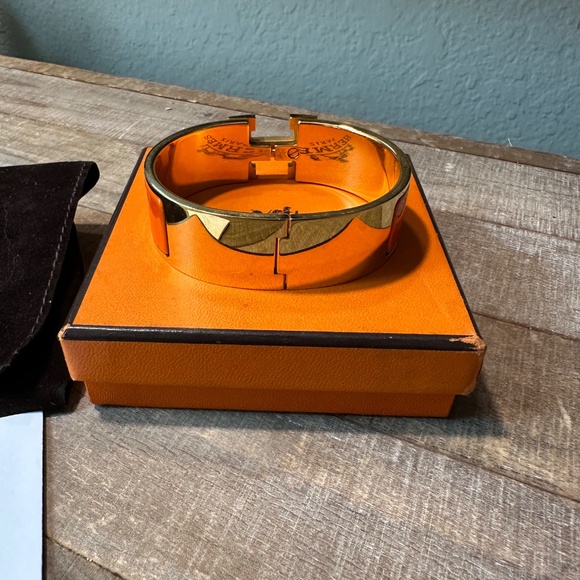 Authentic Hermés Clic Clac Bracelet, GM, orange - Picture 2 of 4